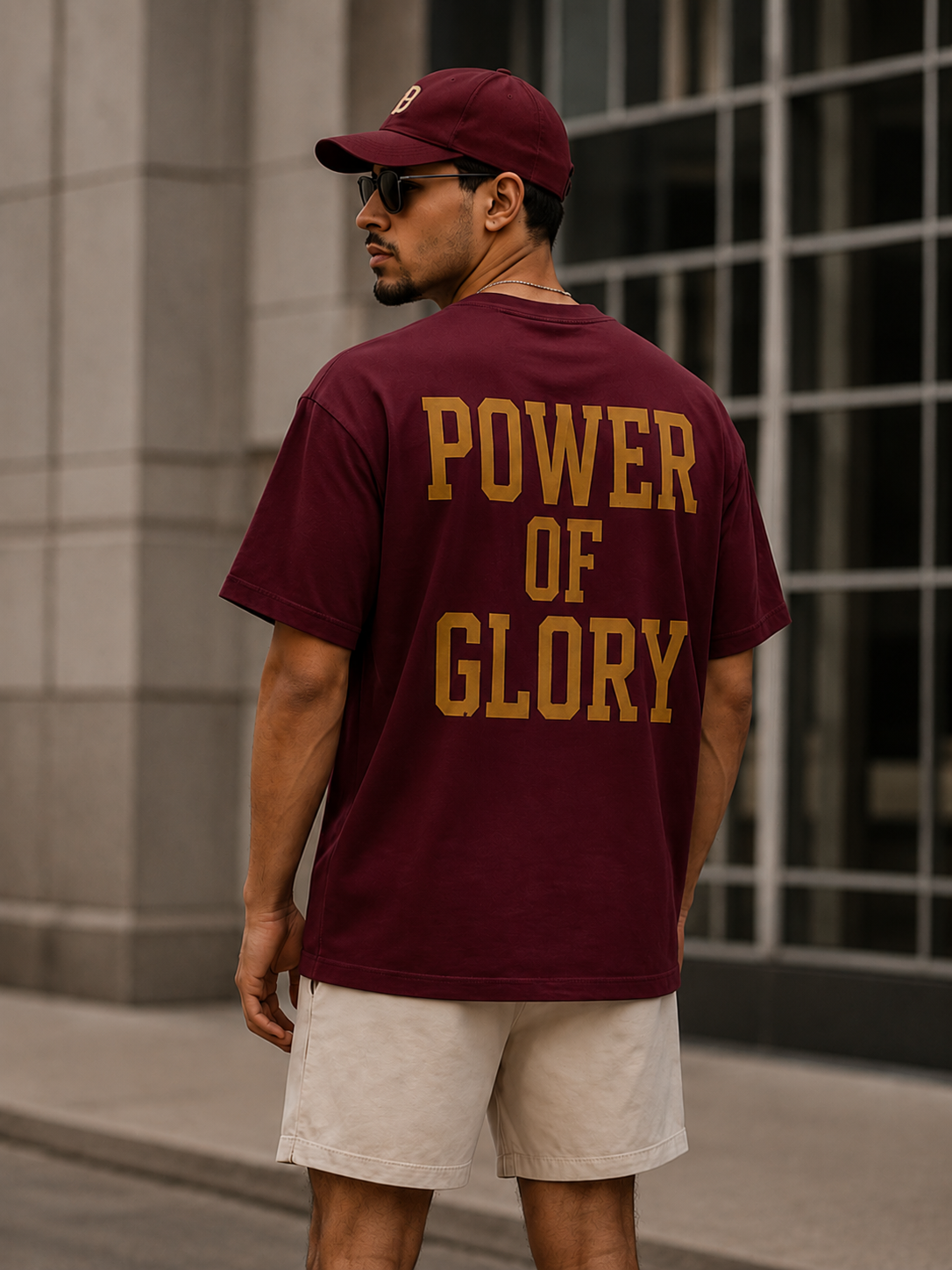 POWEROFGLORY T-SHIRT WITH POWEROFGLORY BACK DESIGN